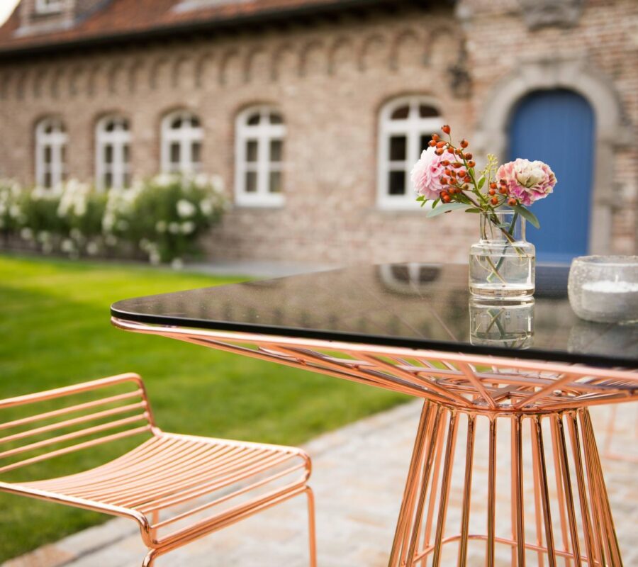 Stockholm barstoel rose goud2