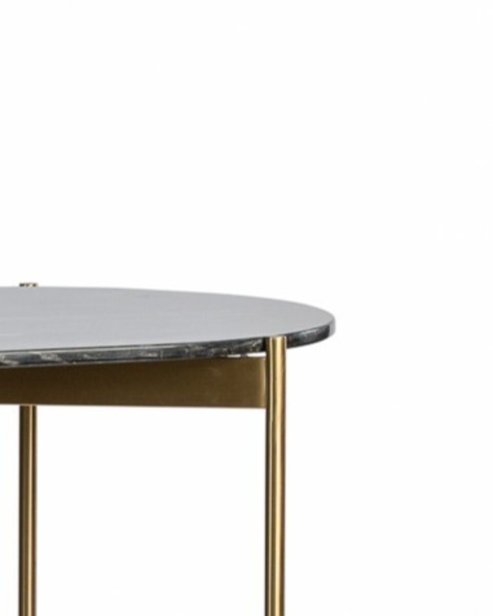 Alta Gouden onderstel langwerpig 140 cm met zwart marmer blad detail