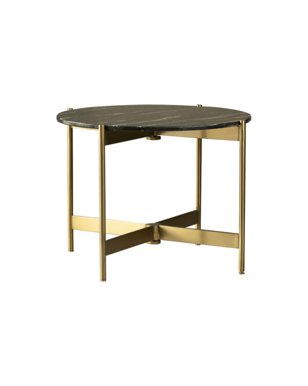 Alta Marble Zwart Salontafel Goud Onderstel Diam. 70 X H45 Cm