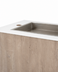 Buffet wit bruin met inox ijsbak detail