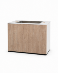 Buffet wit eik met inox ijsbak zijaanzicht