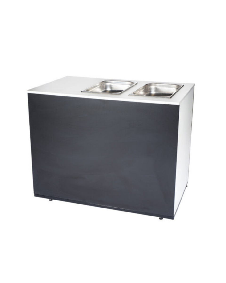 Buffet wit zwart met chafing dish
