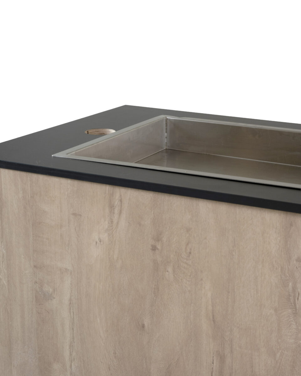 Buffet zwart bruin met inoxen ijsbak 2