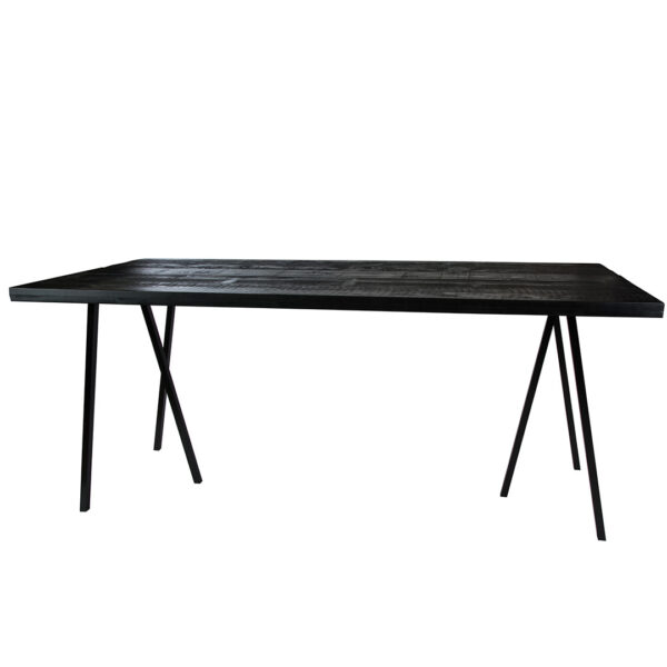 Table De Réception Capri Noir Haut Avec Pied L220Xp100Xh105Cm