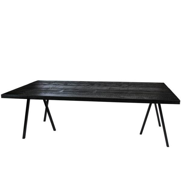 Table Capri En Bois Noir Bas Avec Pied L220 X P100 X H75Cm