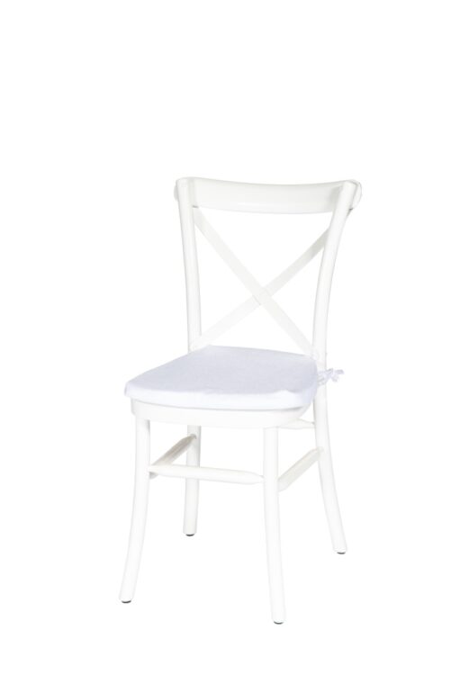 Chaise Crossback Blanc Incl Coussin Blanc