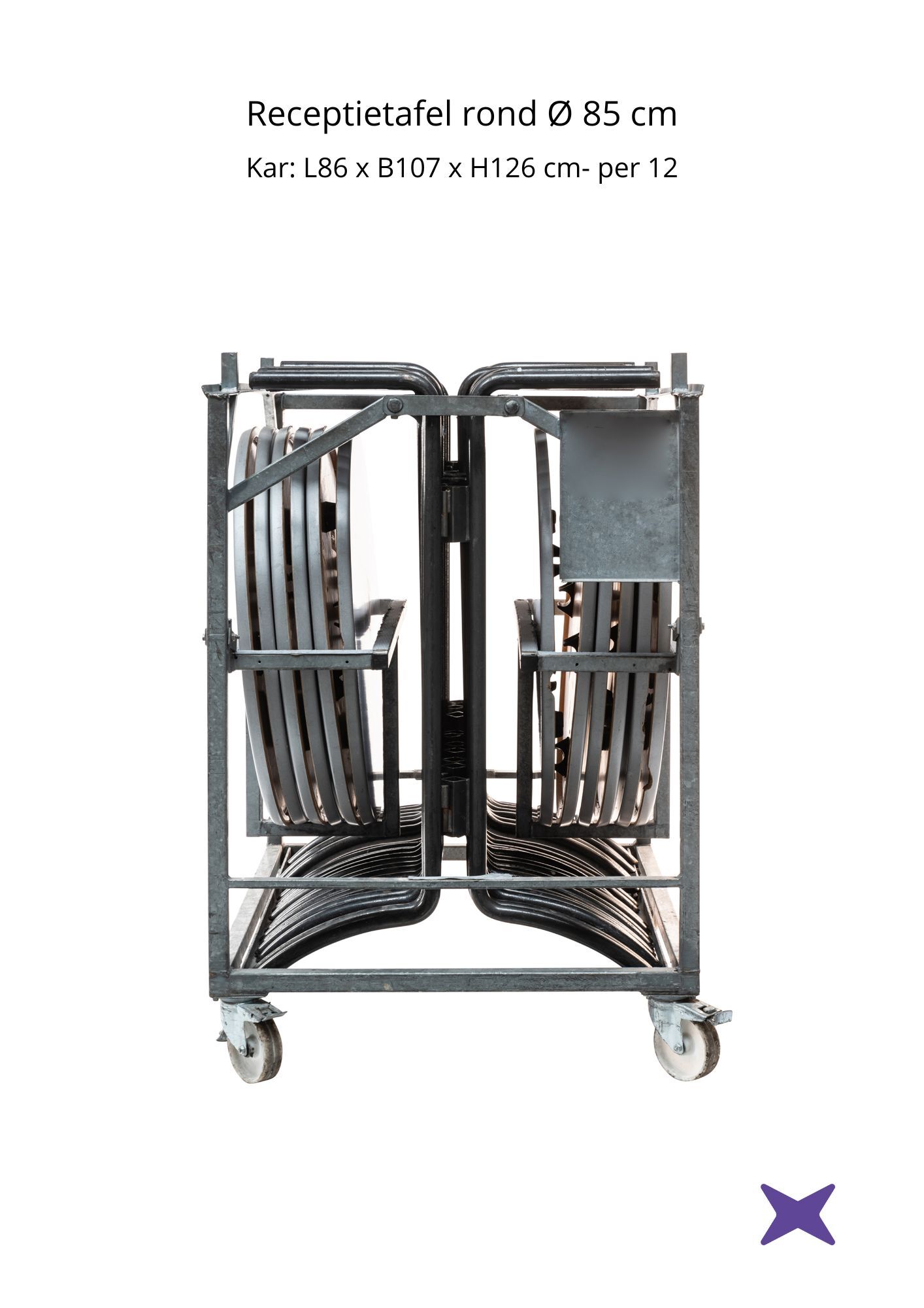 Kar receptietafel rond diam. 85 cm