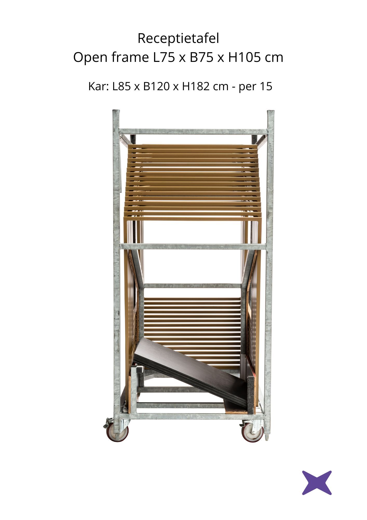 Kar open frame L75 x B75 x H105 cm