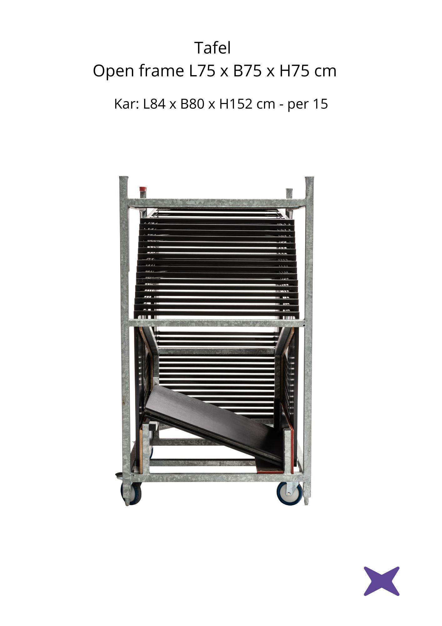 Kar open frame L75 x B75 x H75 cm