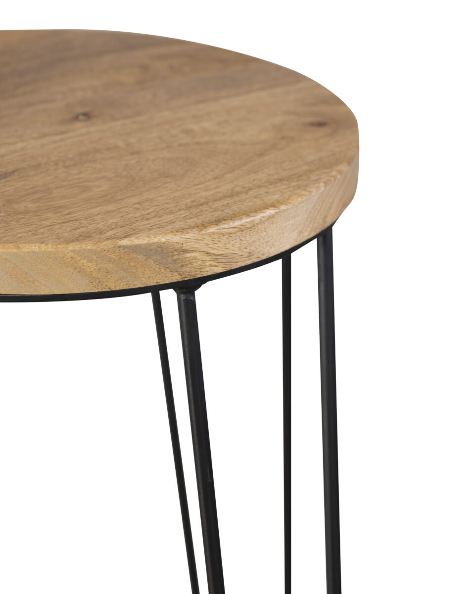 Hairpin barstoel eik detail