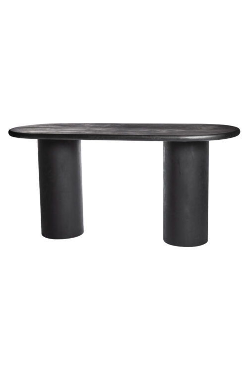 Table De Réception Mortex Noir L220Xp90Xh105Cm Pied Rond Noir