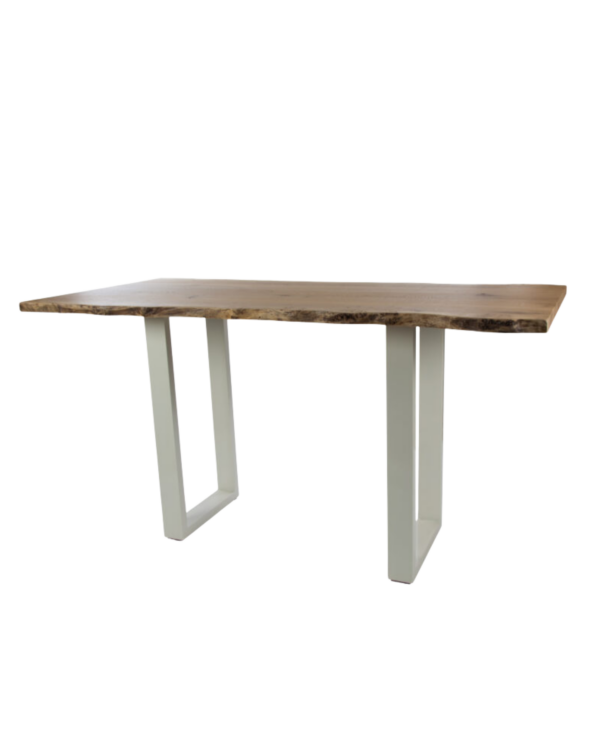 Table Oak Tablette En Bois L200 X P100 X H105Cm Pied Blanc