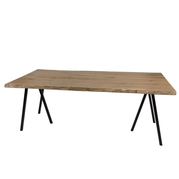 Table En Bois Pied Noir L200 X P100 X H75Cm