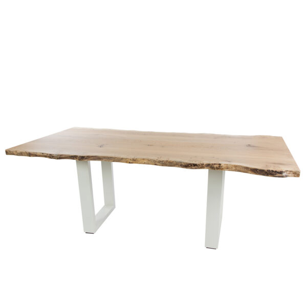 Table En Bois Pied Blanc L200 X P100 X H75Cm