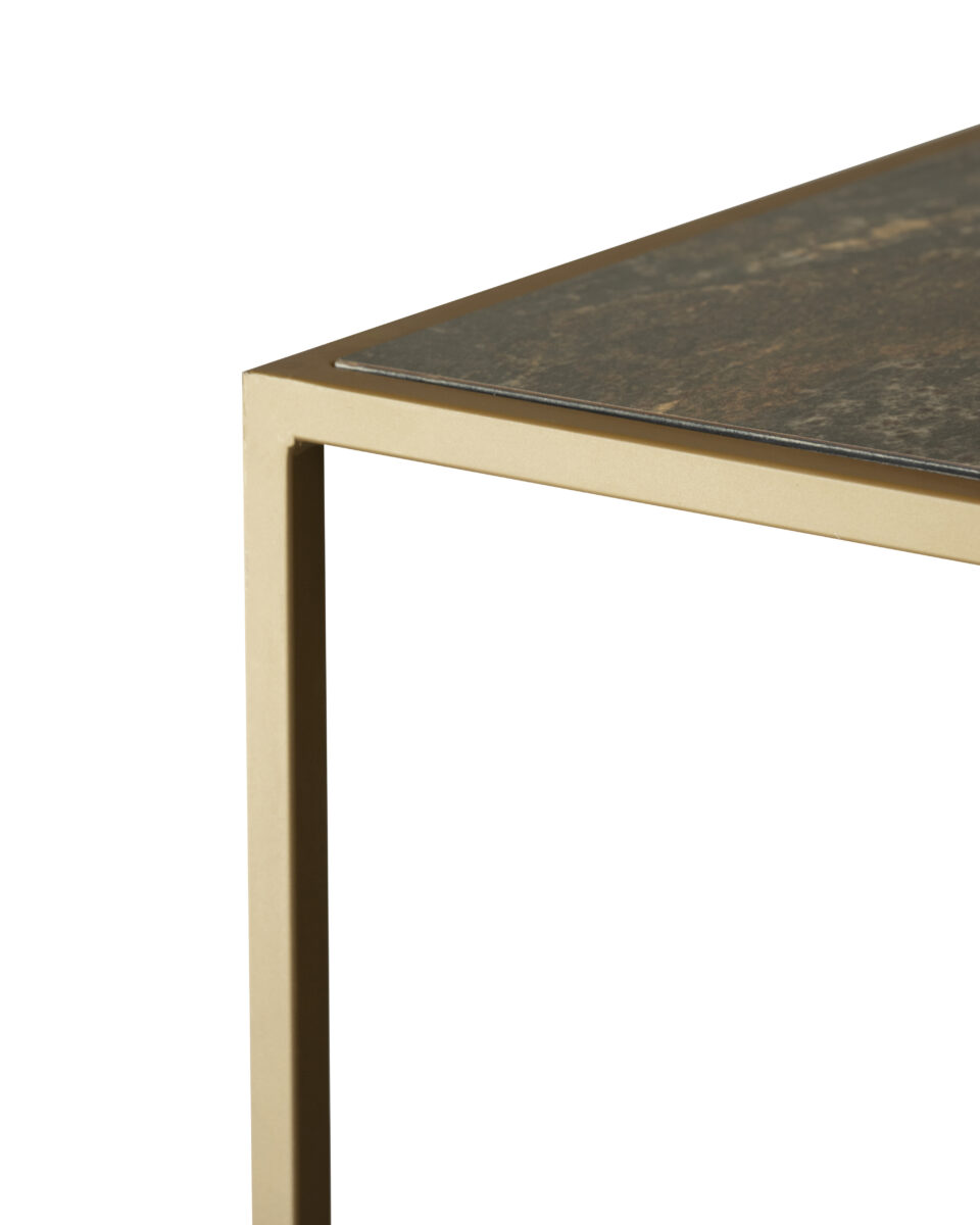 Open frame hoog goud blad marmer bruin L75x B75x H105cm DETAIL 1