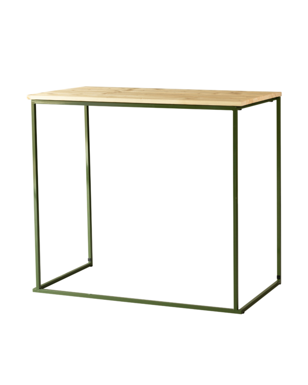 Cube Ouvert Table L120 X B75 X H105Cm Capri Naturel Pied Or