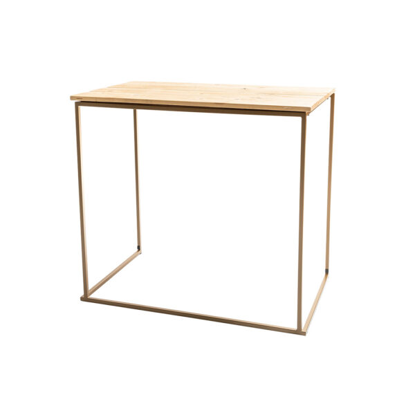 Cube Ouvert Table L120Xb75Xh105Cm Or Avec Tablette Caprinaturel