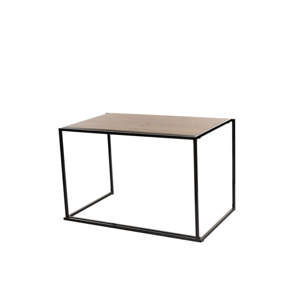 Cube Ouvert Table Noir L120 X B75 X H75Cm Tablette Bois