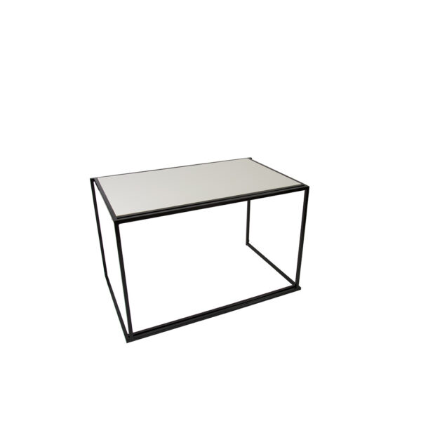 Cube Ouvert Table Noir Tablette Blanc L120 X B75 X H75Cm
