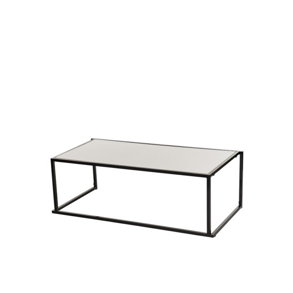 Table De Salon Frame Ouvert Noir+ Tablette Blanc 120X60Xh40Cm