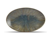 Serveerschaal halo goud blauw ovaal 2