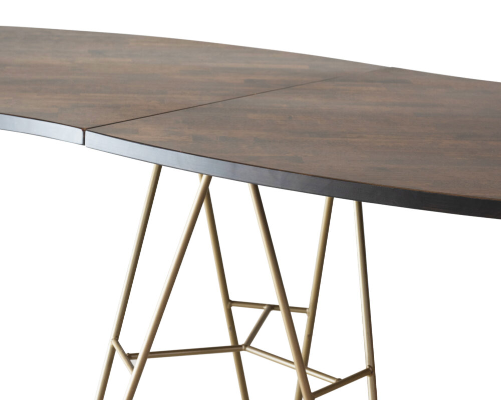 Kwart tafel Detail blad WALNOOT